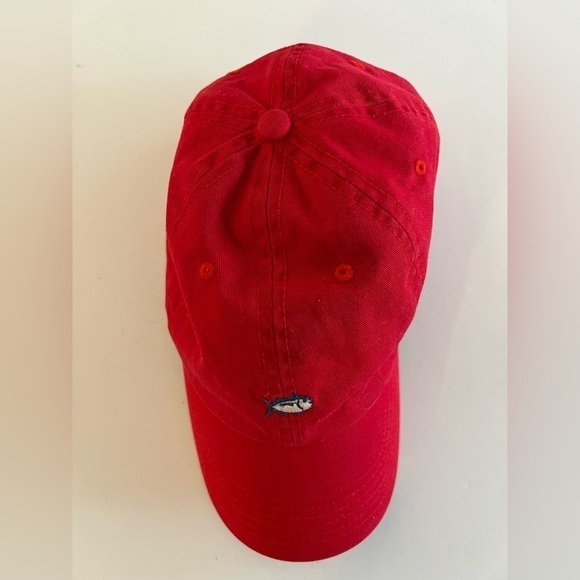 Southern Tide red embroidered fish Skipjack baseball cap sz L adjustable - Picture 7 of 10